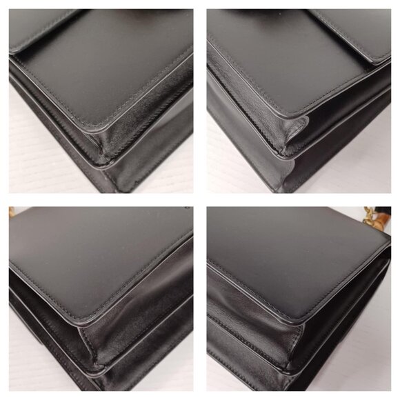 GUCCI Dionysus Bamboo Black Leather Satchel 770-092025 - Picture 9 of 16